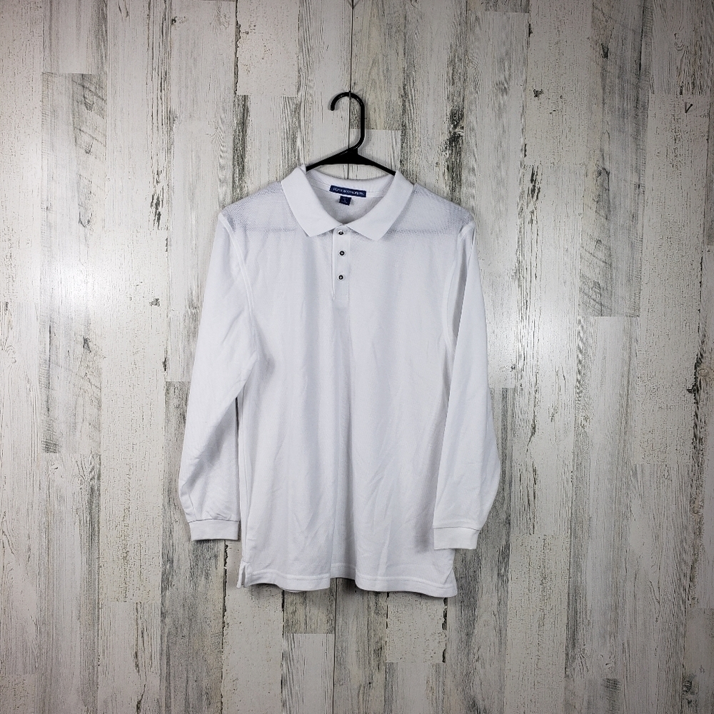 port authority youth school uniform  long sleeve polo shirt size large